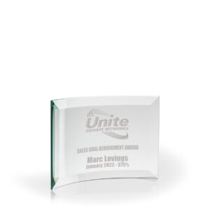 Piedmont Beveled Crescent Jade Glass - 4" x 6"